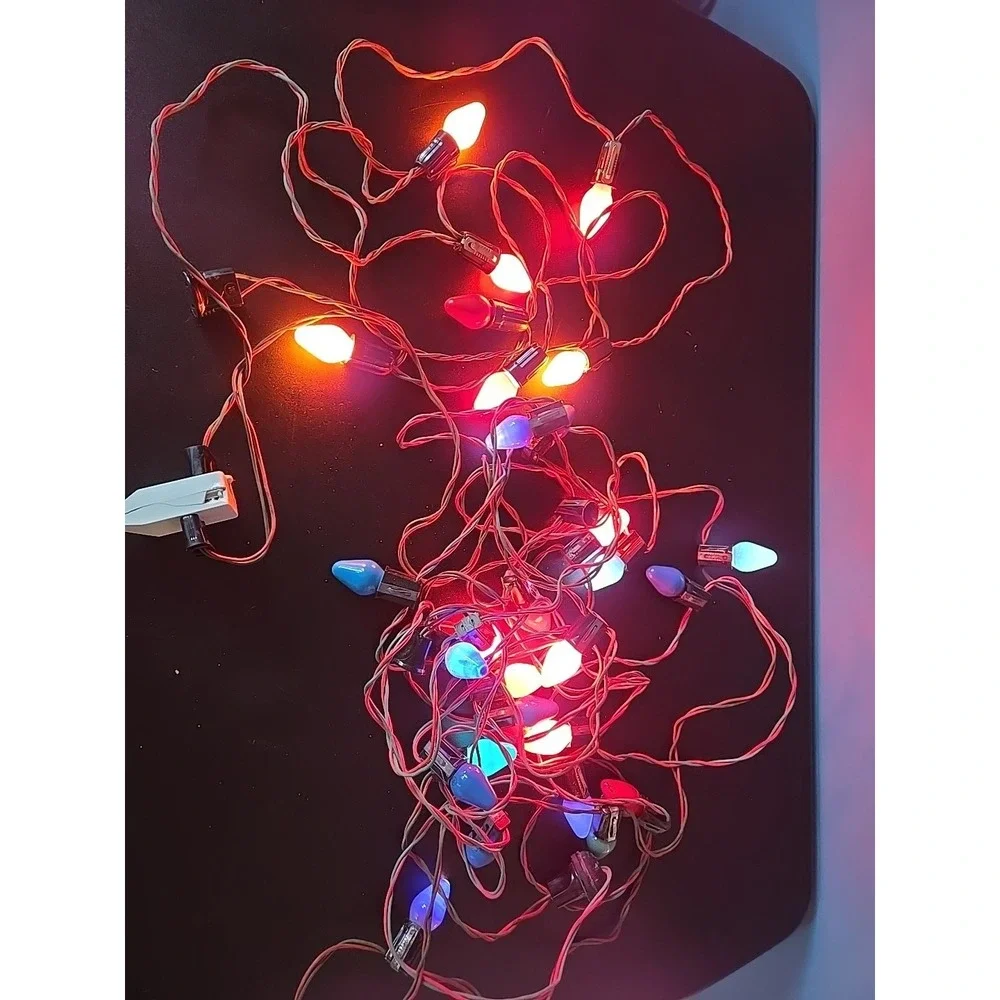 Vintage Antique Light Strands  Christmas Lights Green/red Wire